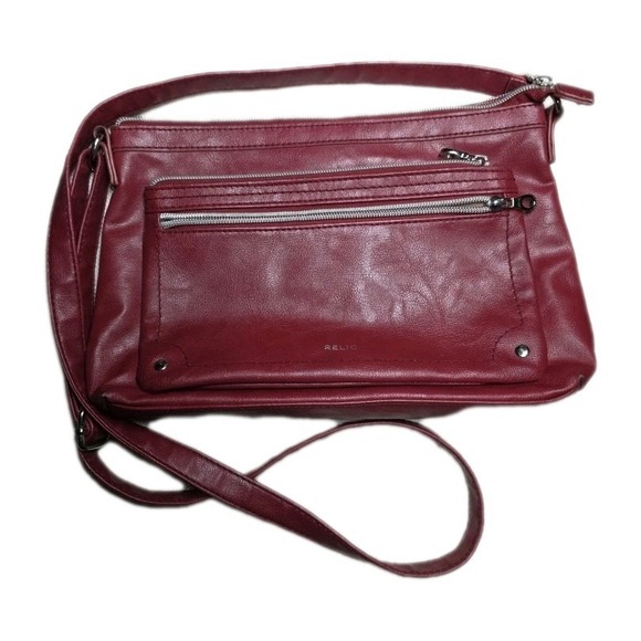 Relic Faux Leather Burgundy‎ Adjustable Strap Shoulder Bag - Picture 1 of 9